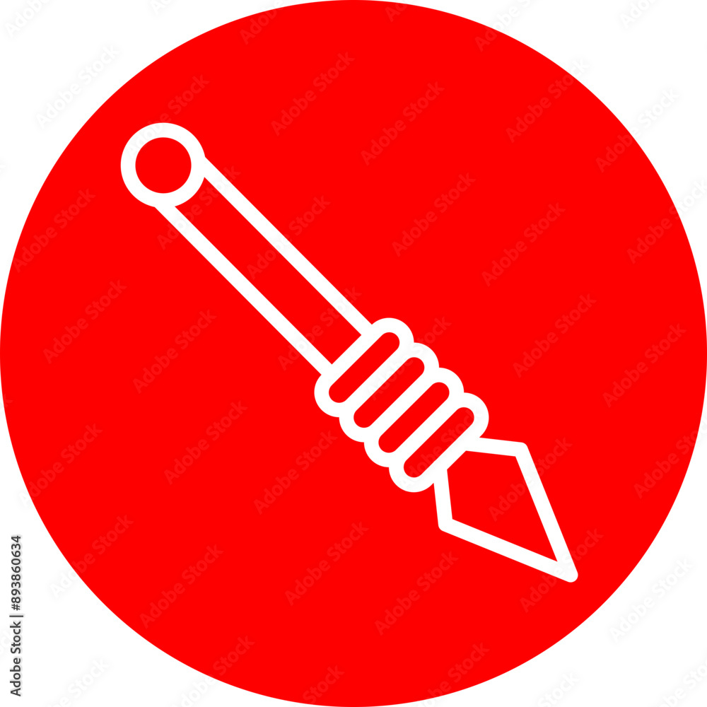 Spear Vector Line White Circle Red Spear Vector Line White Circle Red