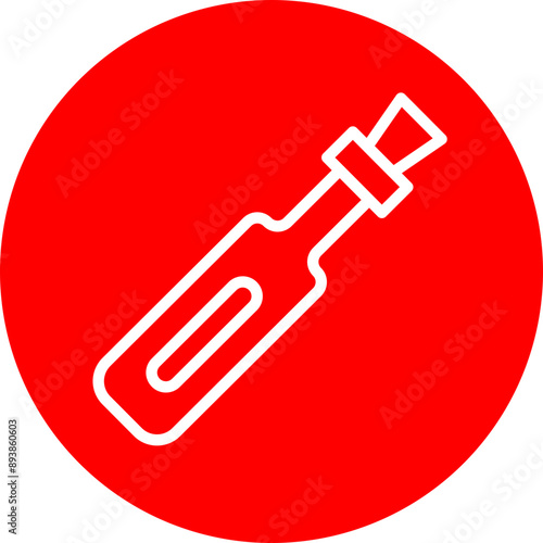 Message In Bottle Vector Line White Circle Red