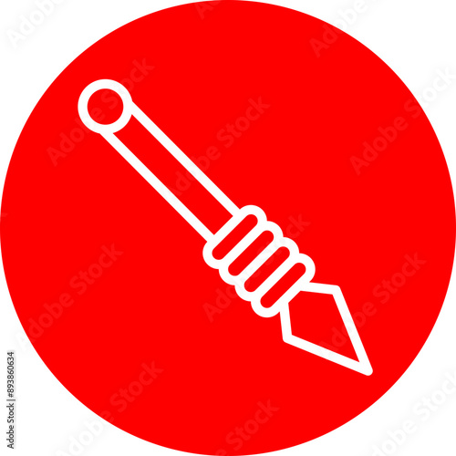 Spear Vector Line White Circle Red