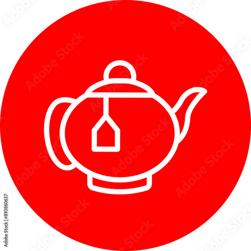 Kettle Vector Line White Circle Red