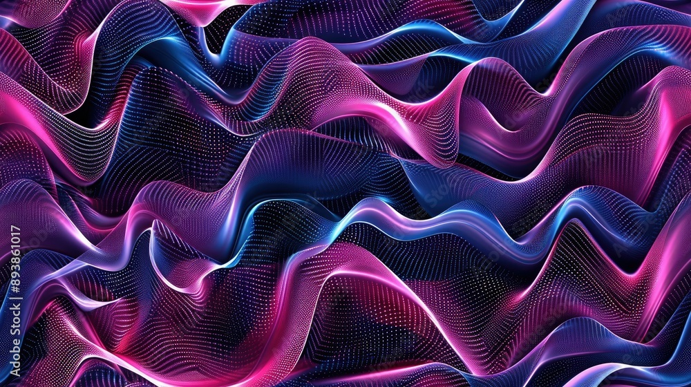 Futuristic digital wave pattern with neon highlights Futuristic digital wave pattern with neon highlights
