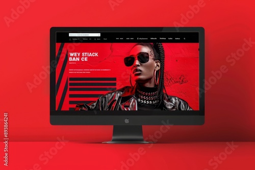 Modern Website Design Featuring A Woman Wearing Sunglasses And Leather Jacket