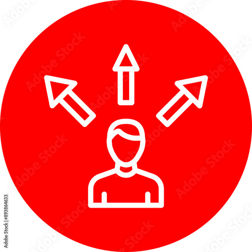 Opportunity Vector Line White Circle Red