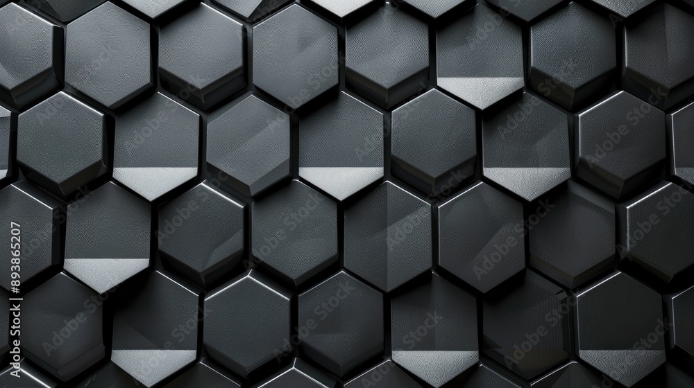 Geometric wallpaper with a repeating pattern of interconnected hexagons Geometric wallpaper with a repeating pattern of interconnected hexagons
