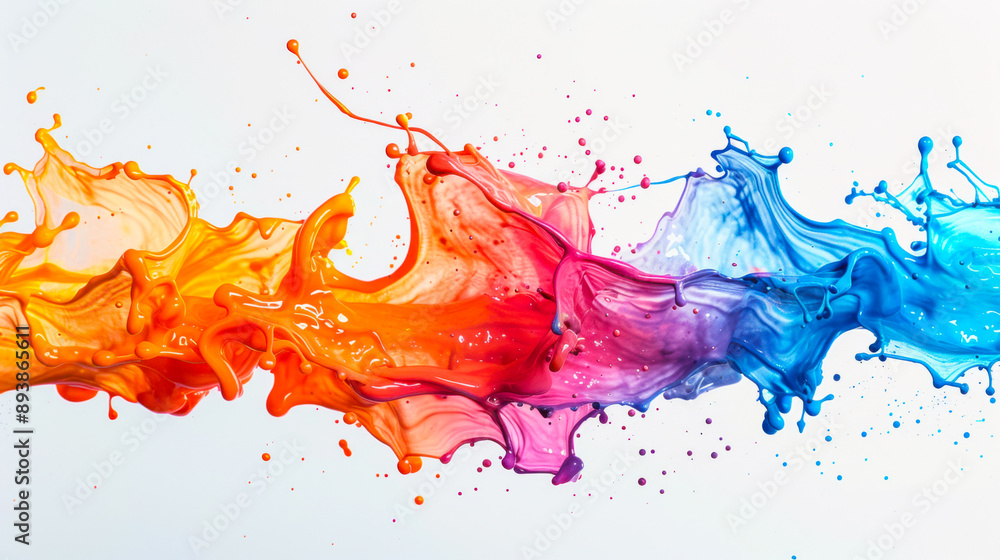 Colorful Paint Splash on White Background Colorful Paint Splash on White Background