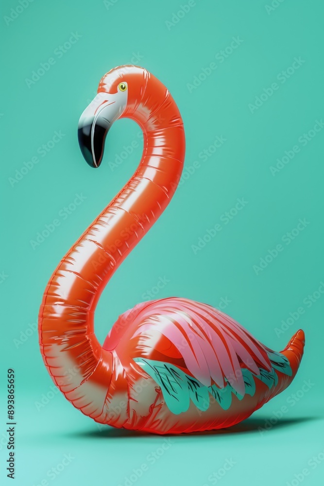 Fototapeta premium Pink Flamingo Inflatable Pool Toy