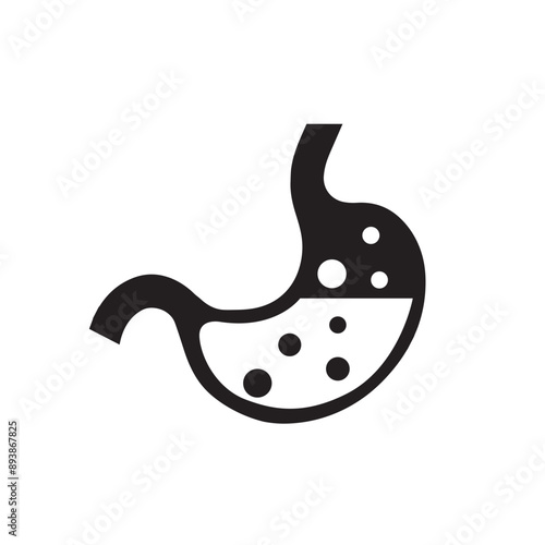 Healthy stomach vector logo isolated on white background, improve digestion vector icon