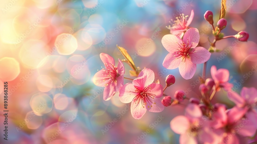 Delicate Pink Blossoms Bathed in Soft Sunlight Delicate Pink Blossoms Bathed in Soft Sunlight
