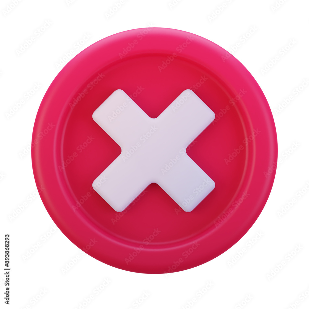 3D Render Illustration Circle Cross sign icon 3D Render Illustration Circle Cross sign icon