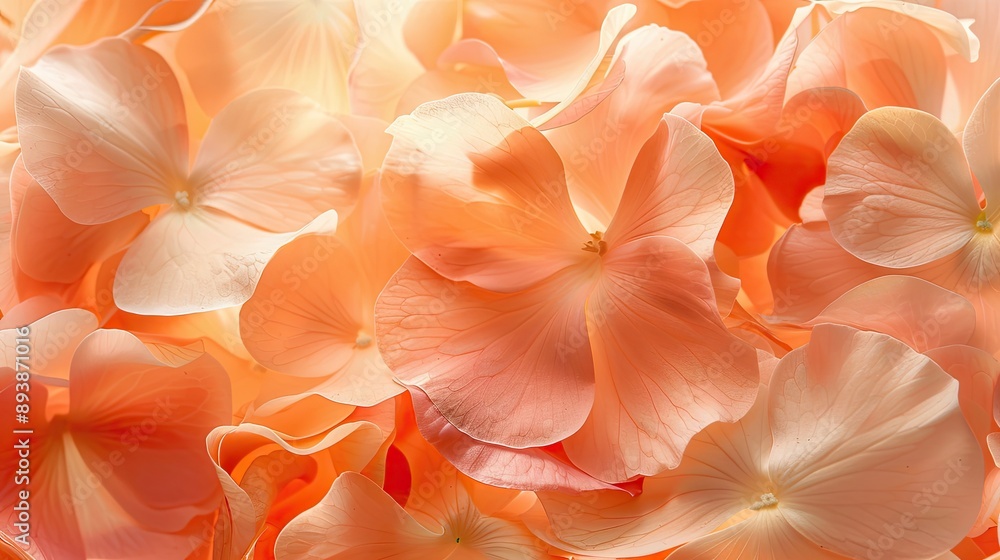 Dreamlike composition of translucent petals in soft shades of peach and coral Dreamlike composition of translucent petals in soft shades of peach and coral