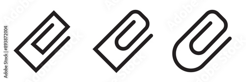 Paper clip icons set. Office Paper Clip sign, Paperclip document vector icon