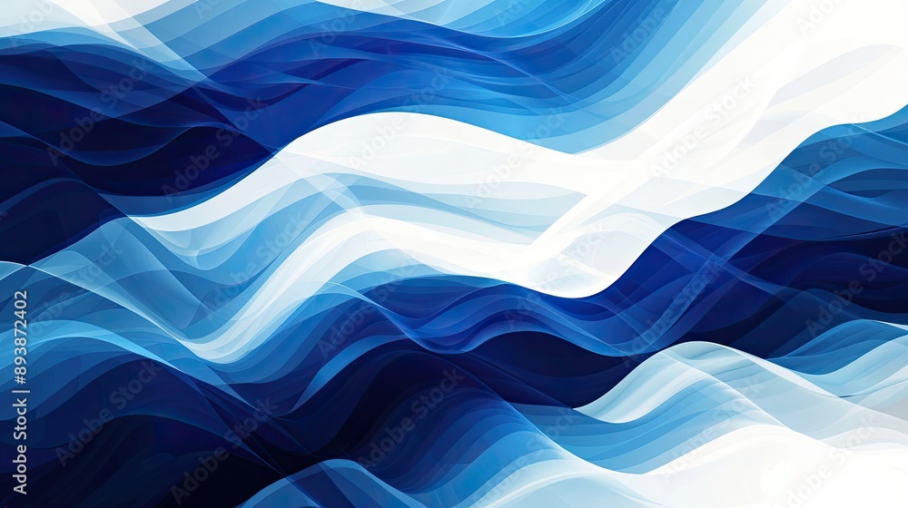 Obraz premium Background with Finland flag colors blue white and smooth gradient transitions