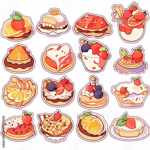 set of sweets bakery and food strikers clipart