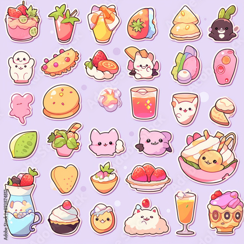 set of sweets drink and food strikers