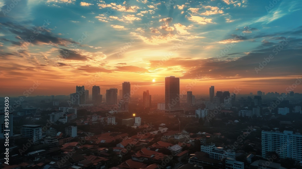 Fototapeta premium Cityscape Sunrise.