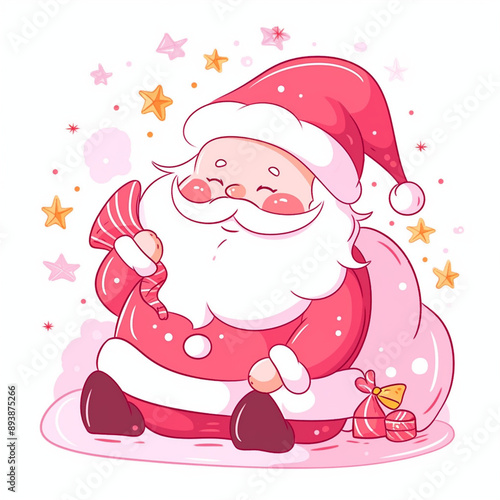 cute characters santa claus stickers