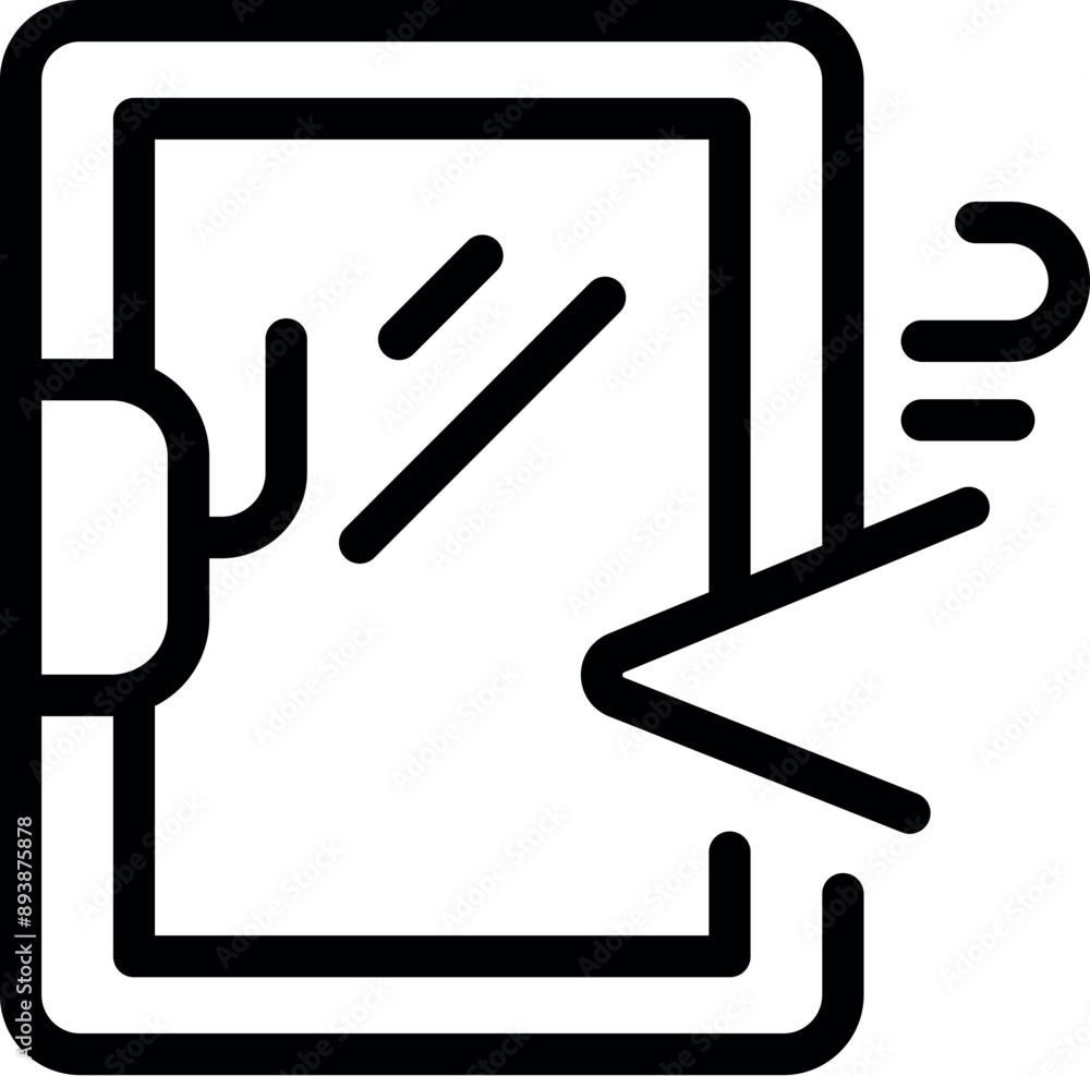 Smartphone screen being clicked by a cursor, with a folder icon visible, representing file access and management Smartphone screen being clicked by a cursor, with a folder icon visible, representing file access and management