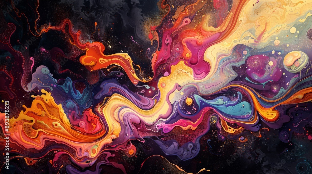 Abstract Cosmic Swirls of Vibrant Colors Abstract Cosmic Swirls of Vibrant Colors