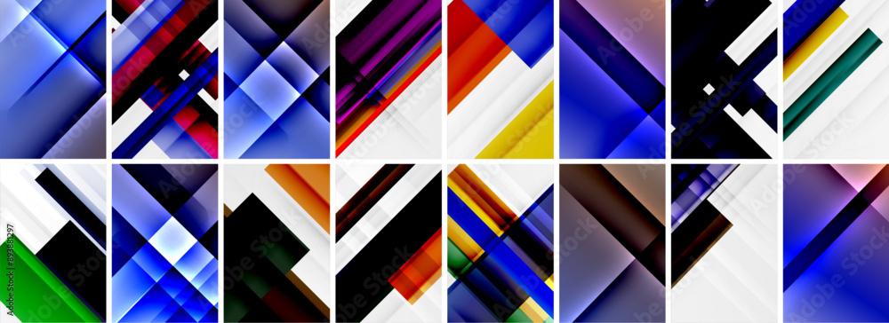 Set of low poly triangles poster geometric backgrounds. Vector Illustration For Wallpaper, Banner, Background, Card, Book Illustration, landing page Set of low poly triangles poster geometric backgrounds. Vector Illustration For Wallpaper, Banner, Background, Card, Book Illustration, landing page