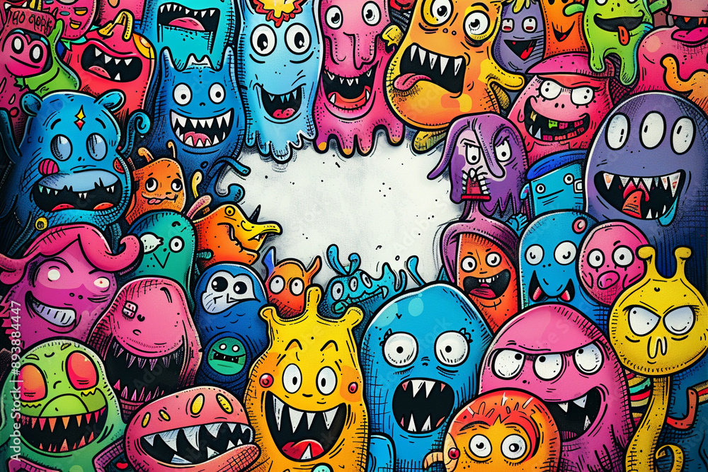 Doodle art with copy space in middle Doodle art with copy space in middle