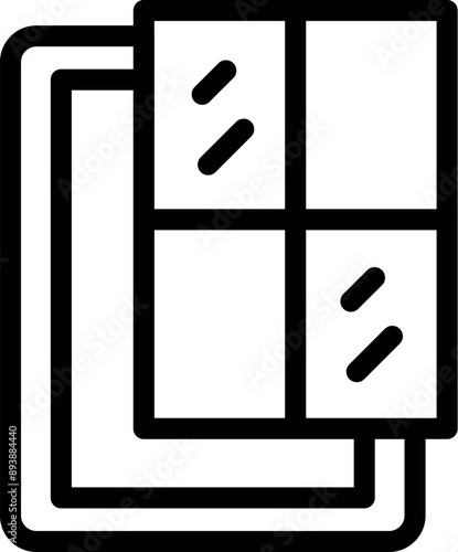 Simple icon of a double glazed window frame, perfect for topics like energy efficiency or home renovation