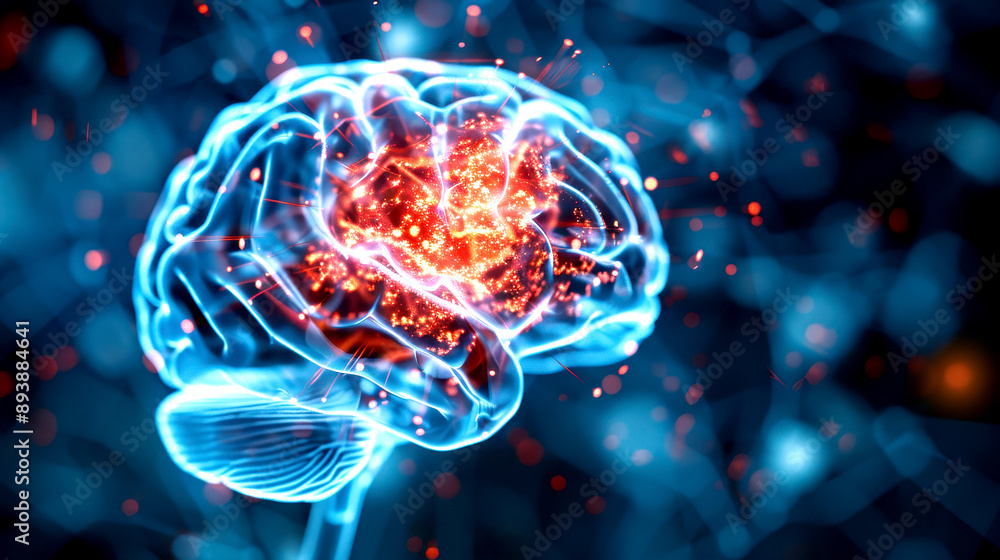 A vibrant, digital illustration of a human brain showcasing neural activity and connectivity with glowing synapses and dynamic visual effects. A vibrant, digital illustration of a human brain showcasing neural activity and connectivity with glowing synapses and dynamic visual effects.