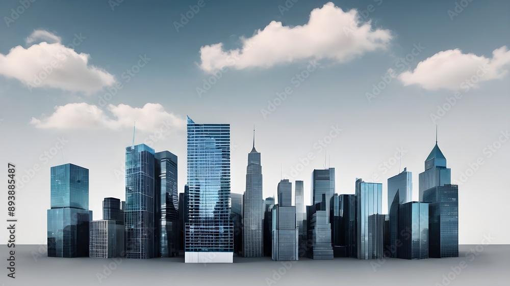 Fototapeta premium skyscrapers in the city on the background