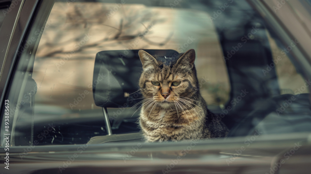 A cat with a thoughtful expression sits inside a car, framed by the window, evoking a sense of curiosity and quiet contemplation. A cat with a thoughtful expression sits inside a car, framed by the window, evoking a sense of curiosity and quiet contemplation.