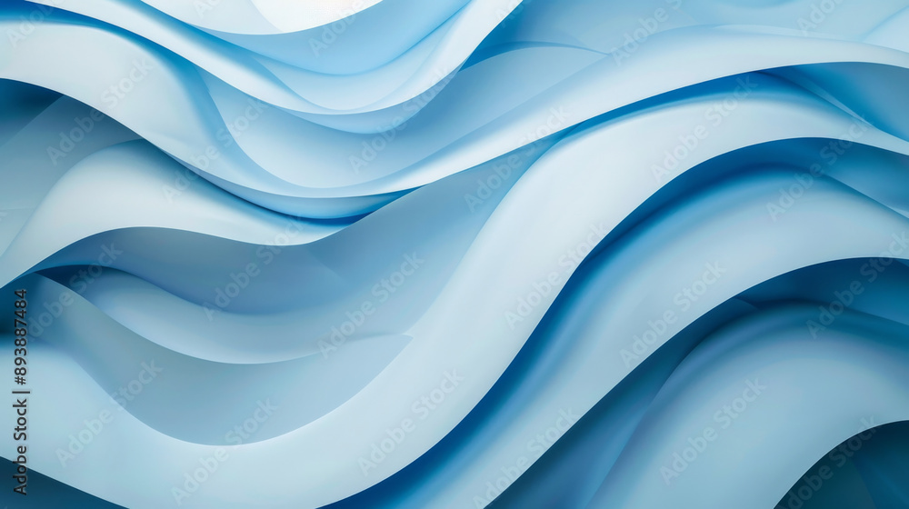 Graceful, fluid layers of blue paper create a calming, abstract oceanic wave-like pattern. Graceful, fluid layers of blue paper create a calming, abstract oceanic wave-like pattern.