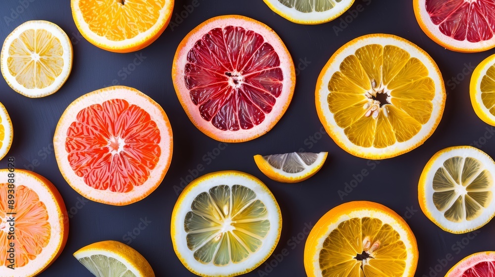A vibrant pattern of citrus fruit halves arranged in a circular design, with seeds visible, high-resolution photo, realistic photo, hyper realistic A vibrant pattern of citrus fruit halves arranged in a circular design, with seeds visible, high-resolution photo, realistic photo, hyper realistic