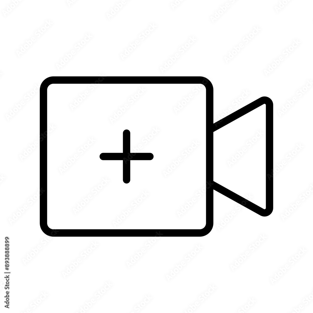 Add new video icon , Camera video icon plus symbol ; create media, meeting room icons ; add video streaming icon or upload movie sign - video camera plus icon Add new video icon , Camera video icon plus symbol ; create media, meeting room icons ; add video streaming icon or upload movie sign - video camera plus icon