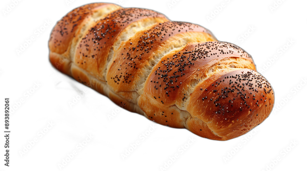 Bread and ears on napkin isolated on white, Bread and ears on napkin isolated on white,