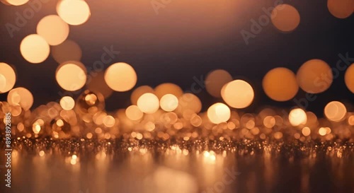 Create a romantic motion background with a soft bokeh effect. Use warm tones like gold, amber, and blush. The bokeh lights should gently move and shift, creating a dreamy and dynamic atmosphere