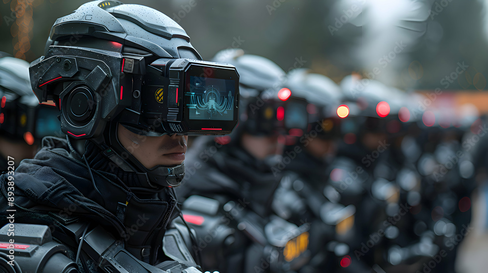 A military unit equipped with Human Augmentation technology for enhanced capabilities A military unit equipped with Human Augmentation technology for enhanced capabilities