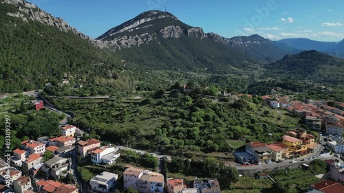 aerial view of Historic Village Of Dorgali In Sardinia, Italy  photo