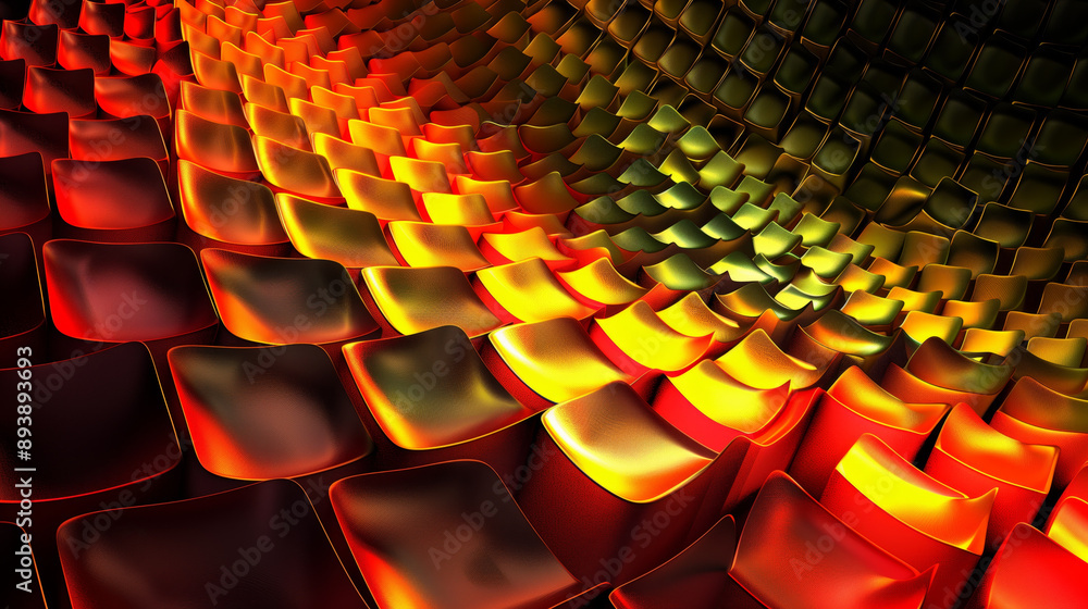 Abstract Golden and Red Geometric Pattern.. Abstract Golden and Red Geometric Pattern..