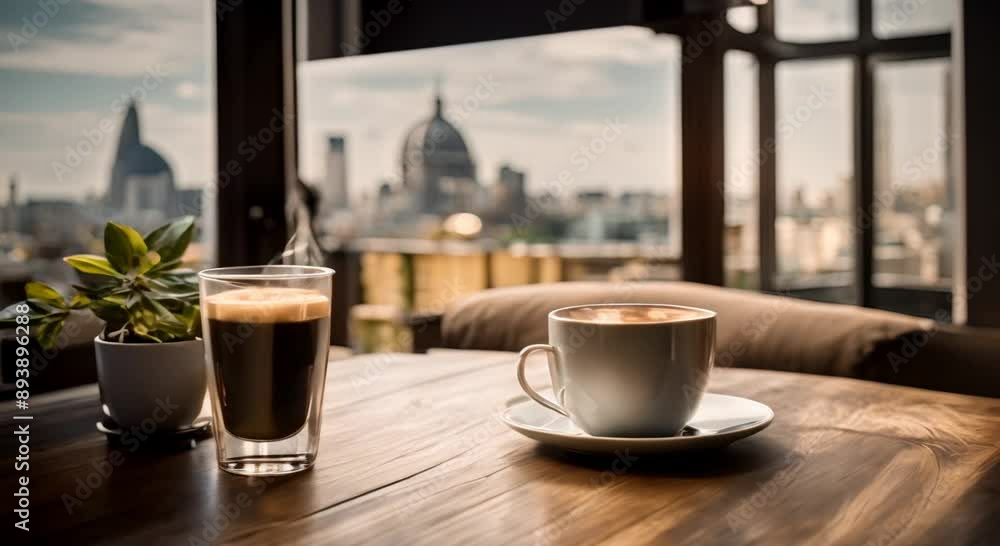 Laptop and coffee on table Seamless looping time lapse video animation background 4k animation Laptop and coffee on table Seamless looping time lapse video animation background 4k animation