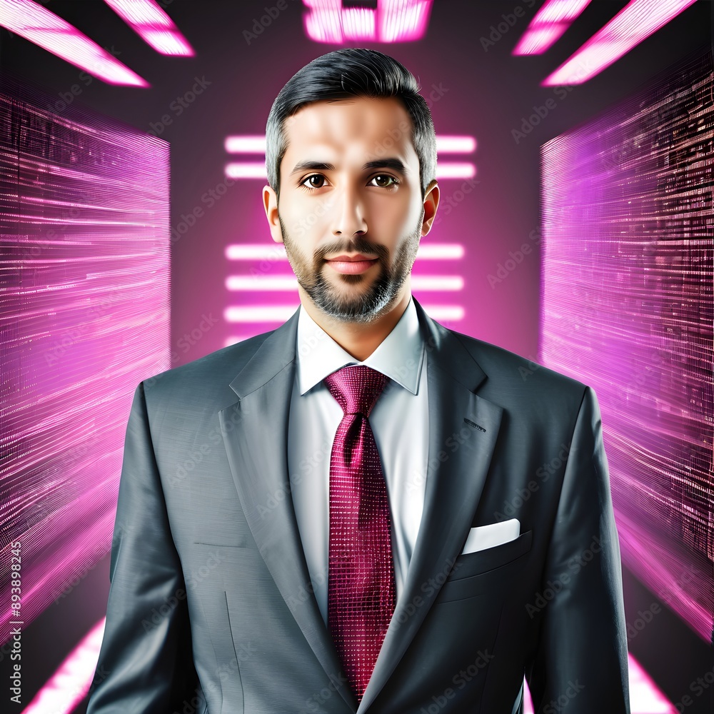 businessman in suit on purple background businessman in suit on purple background