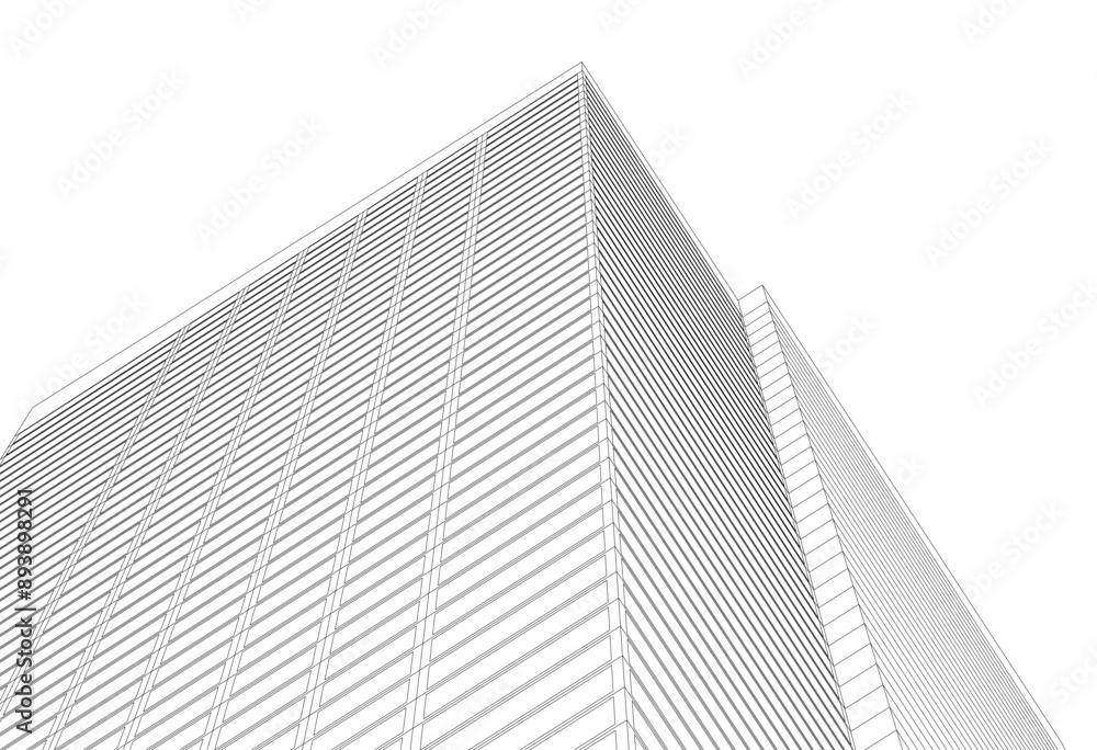 Modern office building on white Modern office building on white