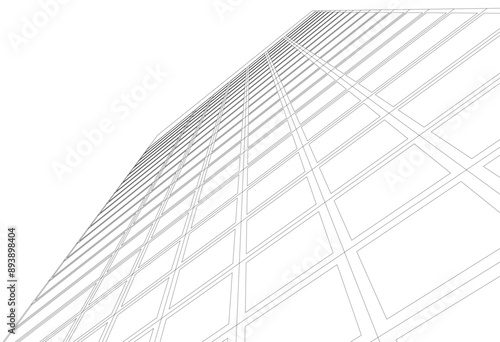 Modern office building on white background vector illustration