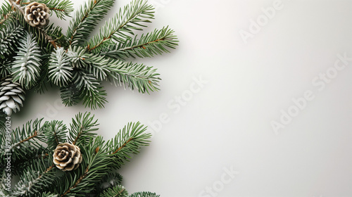 Festive white card backdrop with tree decorations and gifts, celebrating the warmth and unity of Christmas and New Year traditions.