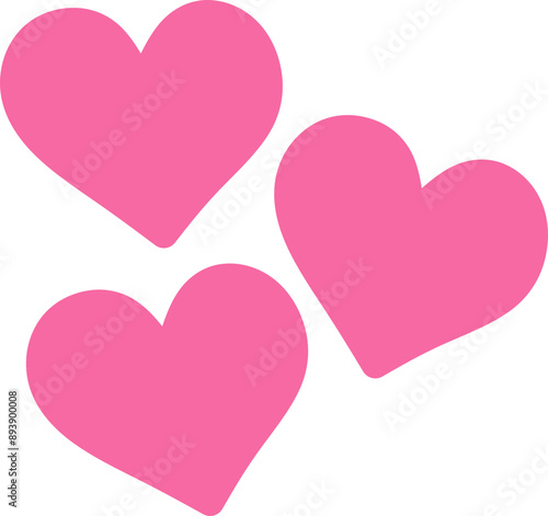 Pink Hearts Doodle Illustration 