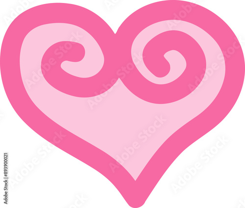 Pink Heart Doodle Illustration 