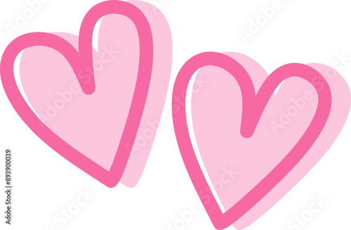 Pink Heart Doodle Illustration 