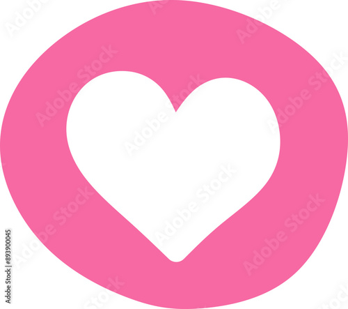 Pink Heart Doodle Illustration 
