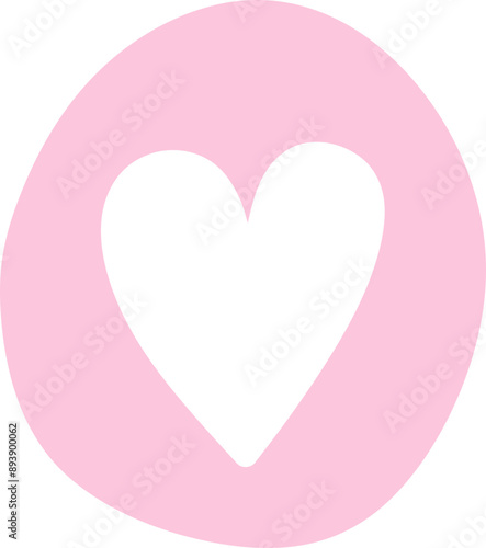 Pink Heart Doodle Illustration 