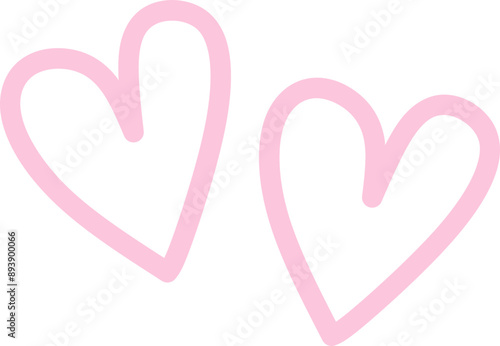 Pink Heart Doodle Illustration 