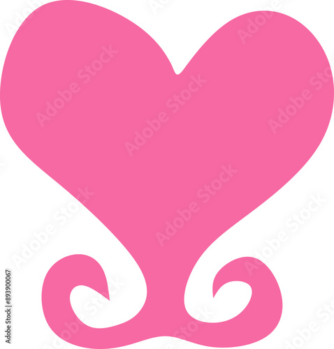 Pink Heart Doodle Illustration 