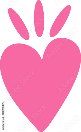 Pink Heart Doodle Illustration 