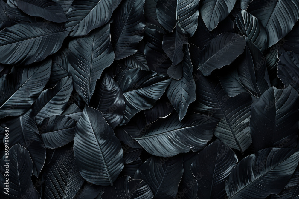 A stunning close-up of dark, smooth, and glossy leaves forming an intricate, layered natural pattern for a visually striking effect. A stunning close-up of dark, smooth, and glossy leaves forming an intricate, layered natural pattern for a visually striking effect.